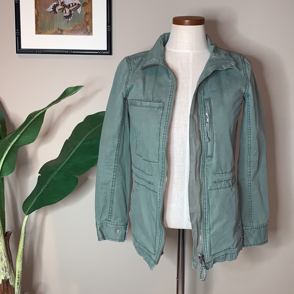 Madewell Full Zip Fleet Utility Jacket, Army Green, Size XS